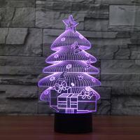 LED Colorful Night Lamp, ABS Plastic, with Acrylic, Christmas Tree, with USB interface & change color automaticly 