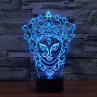 LED Colorful Night Lamp, ABS Plastic, with Acrylic, Beijing Opera Mask, with USB interface & change color automaticly 