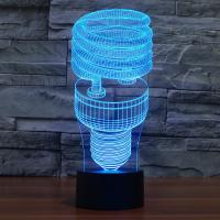 LED Colorful Night Lamp, ABS Plastic, with Acrylic, with USB interface & change color automaticly 