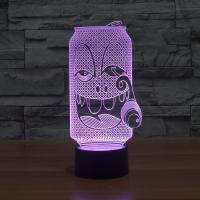 LED Colorful Night Lamp, ABS Plastic, with Acrylic, Pop Can, with USB interface & change color automaticly 