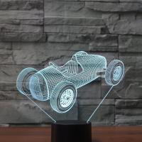 LED Colorful Night Lamp, ABS Plastic, with Acrylic, Racing Car, with USB interface & change color automaticly 