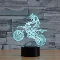 LED Colorful Night Lamp, ABS Plastic, with Acrylic, Motorcycle, with USB interface & change color automaticly 