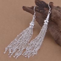 Brass Tassel Earring, real silver plated, for woman, lead & cadmium free 