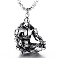 Titanium Steel Sweater Necklace, polished, box chain & for man & blacken Approx 24 Inch 