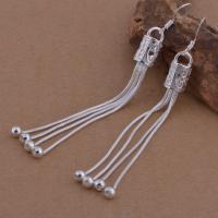 Brass Tassel Earring, real silver plated, for woman, lead & cadmium free 