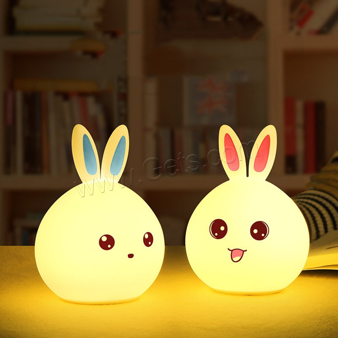 LED Colorful Night Lamp, ABS Plastic, with Silicone, Rabbit, with USB interface & with LED light & change color automaticly & different styles for choice & different designs for choice, 120x163mm, Sold By PC