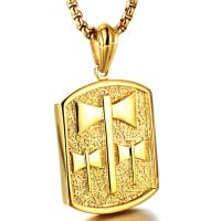 Titanium Steel Sweater Necklace, gold color plated, box chain & for man Approx 24 Inch 