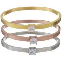 Bracelet en acier inoxydable, avec cristal, Placage, pour femme & facettes, plus de couleurs à choisir 4mm, Diamètre inté Environ Vendu par PC