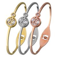 Bracelet en acier inoxydable, Placage, pour femme & avec strass, plus de couleurs à choisir, 11mm, Diamètre inté Environ Vendu par PC