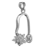 clip de bijoux en laiton, Plaqué de platine, pavé de micro zircon 1mm Environ 4mm, Vendu par PC