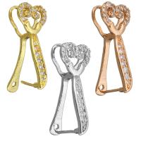 clip de bijoux en laiton, Placage, pavé de micro zircon, plus de couleurs à choisir 0.8mm Environ Vendu par PC