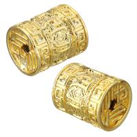 Brass Tube Beads, Drum, real gold plated Approx 2.5mm 