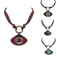 aleación de zinc collar, con Pana & Cristal, Ojo de Caballo, chapado en color bronce antiguo, giro oval & para mujer & facetas, más colores para la opción, libre de plomo & cadmio, 360mm, longitud:aproximado 14 Inch, Vendido por Sarta