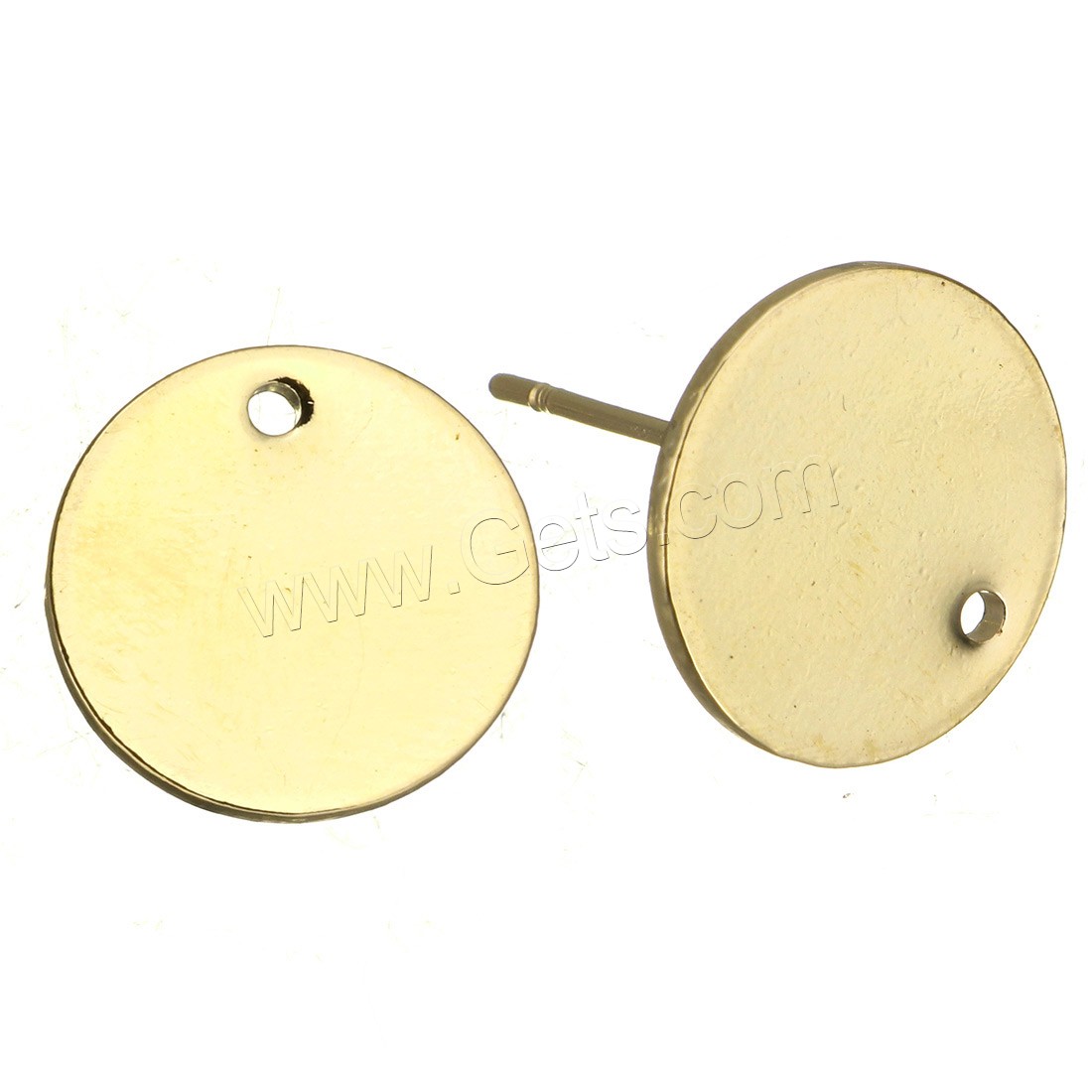 Brass Earring Stud Component, Flat Round, plated, with loop & different size for choice, more colors for choice, Hole:Approx 0.8mm, Sold By PC