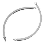 Brass Connector, silver color plated, 1/1 loop Approx 2.5mm 