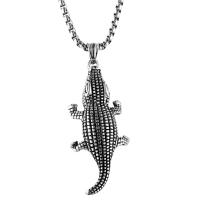 Pendentifs en titane, Acier titane, crocodile, noircir Environ 6mm, Vendu par PC