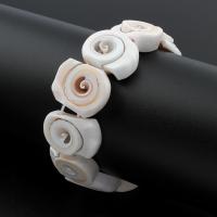 Trumpet Shell Bracelets, Unisex, white .3 Inch 