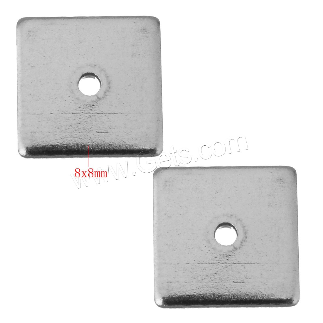 Stainless Steel Spacer Bead,  Square, different size for choice, original color, Hole:Approx 1mm, Sold By PC