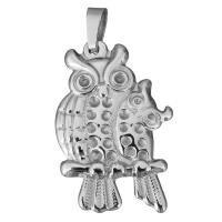 Pendentifs d'animaux en acier inoxydable , hibou, poli, couleur originale Environ 1.5mm, Diamètre inté Environ 1.5, 1mm, Vendu par PC