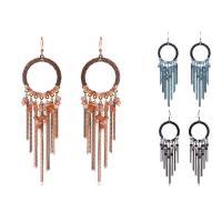 Crystal Tassel Earring, with Zinc Alloy, plated, for woman & faceted 