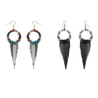 Crystal Tassel Earring, with Zinc Alloy, plated, for woman & faceted 