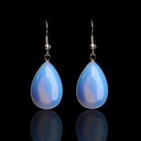 Sea Opal Drop Earring, brass earring hook, Teardrop, for woman 