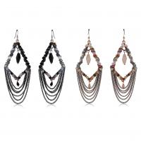 Crystal Tassel Earring, with Zinc Alloy, plated, for woman & faceted 