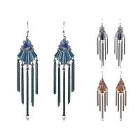 Crystal Tassel Earring, with Zinc Alloy, plated, for woman & faceted 