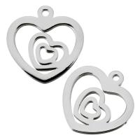 Stainless Steel Heart Pendants, original color Approx 1.5mm 