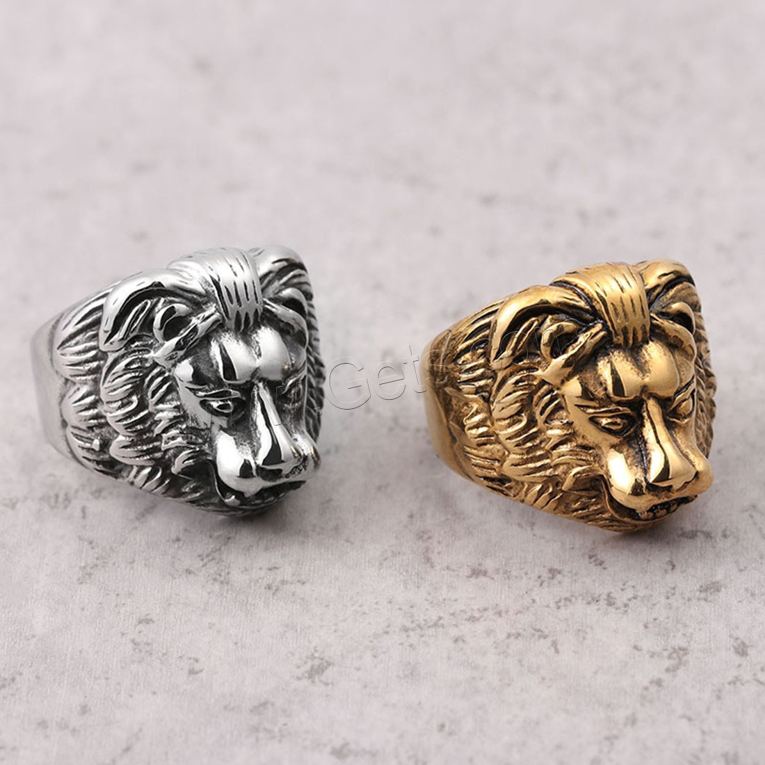 Titan Stahl Fingerring, Titanstahl, Löwe, plattiert, verschiedene Größen vorhanden & für den Menschen & Schwärzen, keine, 6mm, verkauft von PC