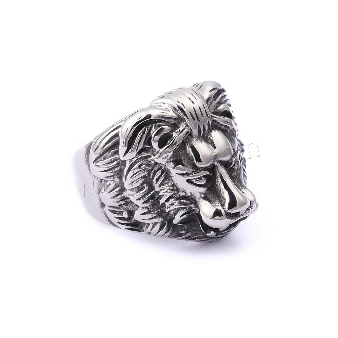 Titan Stahl Fingerring, Titanstahl, Löwe, plattiert, verschiedene Größen vorhanden & für den Menschen & Schwärzen, keine, 6mm, verkauft von PC