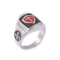 Titanium Steel Finger Ring & for man & enamel, 4mm 