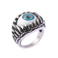 Titanium Steel Finger Ring, with Resin & for man & blacken, 3mm 