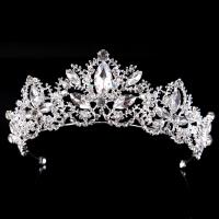 Bridal Tiaras, Zinc Alloy, with Crystal, Crown, plated, for bridal & faceted & with rhinestone lead & cadmium free, 55mm 