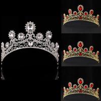 Tiaras nupciales, aleación de zinc, con Cristal, Corona, chapado, para novia & facetas & con diamantes de imitación, más colores para la opción, libre de plomo & cadmio, 60mm, Vendido por UD