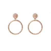 Zinc Alloy Drop Earring, stainless steel post pin, Donut, gold color plated, for woman, lead & cadmium free 