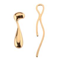 Pendientes asimétricos, aleación de zinc, acero inoxidable aguja de pendiente, chapado en color dorado, para mujer, libre de plomo & cadmio, 85mm, Vendido por Par