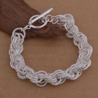 Brass Bracelets, real silver plated, for woman, lead & cadmium free, 12mm Approx 8 Inch 