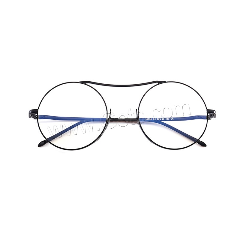 Lunettes unis clair, alliage métallique, avec PC lentille en plastique, Vintage & unisexe & modèles différents pour le choix, 136x145x53mm, Vendu par PC