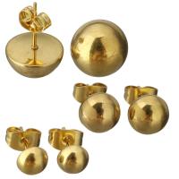 Stainless Steel Stud Earring, gold color plated & for woman 