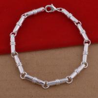 Brass Bracelets, real silver plated, for woman, lead & cadmium free, 5mm Approx 7.5 Inch 