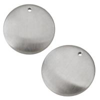 Stainless Steel Pendants, Flat Round original color Approx 1mm 