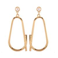 Zinc Alloy Drop Earring, stainless steel post pin, gold color plated, for woman, lead & cadmium free 