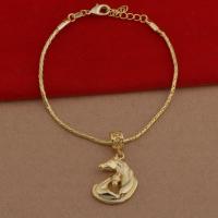 Brass Bracelets, with 5cm extender chain, Horse, plated, cobra chain & for woman lead & cadmium free Approx 7.5 Inch 