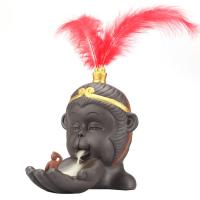 Incense Smoke Flow Backflow Holder Ceramic Incense Burner, Porcelain, Monkey 