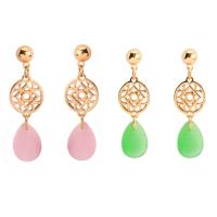 Shell Earring eau douce, alliage de zinc, avec coquille, acier inoxydable puce boucle d'oreille, larme, Placage de couleur d'or, pour femme, plus de couleurs à choisir, sans plomb et cadmium Vendu par paire