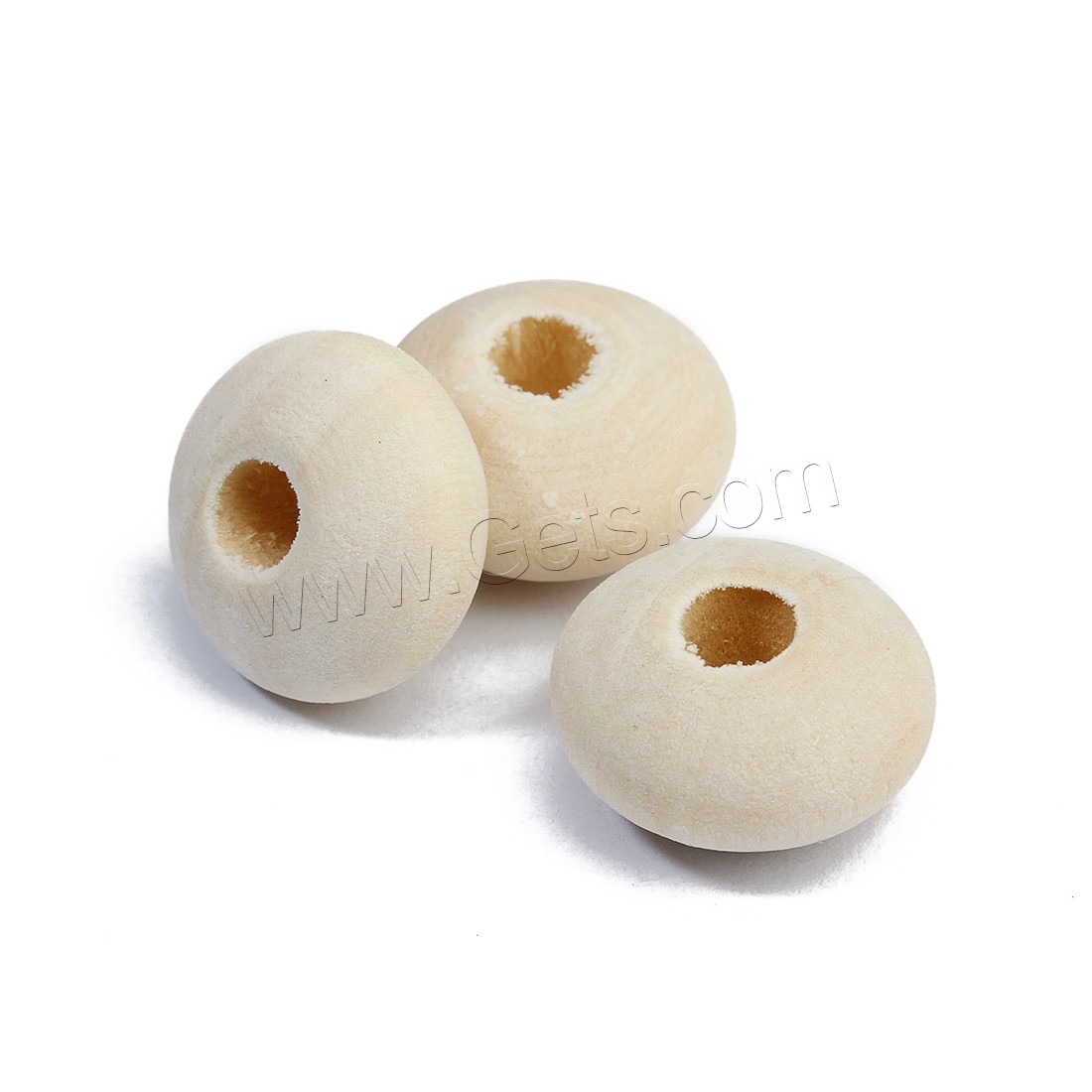 Granos de madera original, Toroidal, diverso tamaño para la opción, color original, 27x62mm, agujero:aproximado 4mm, 40PCs/Bolsa, Vendido por Bolsa