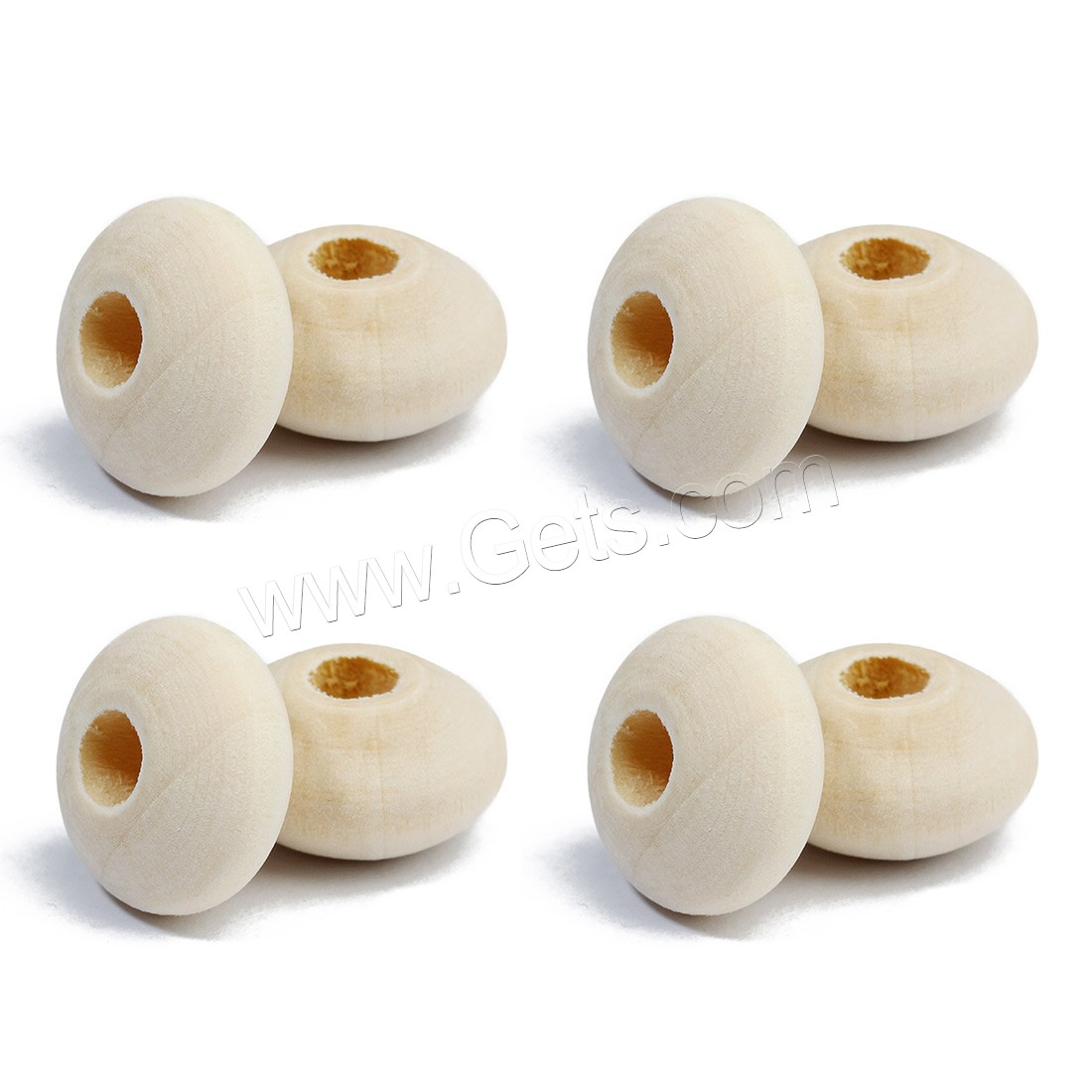 Granos de madera original, Toroidal, diverso tamaño para la opción, color original, 27x62mm, agujero:aproximado 4mm, 40PCs/Bolsa, Vendido por Bolsa