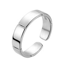 metal Anillo de dedo Cuff, chapado en plata real, para mujer, libre de níquel, plomo & cadmio, 16-18mm, tamaño:5-7, Vendido por UD