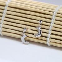 Sterling Silver Drop Earring, 925 Sterling Silver, Moon, for woman 